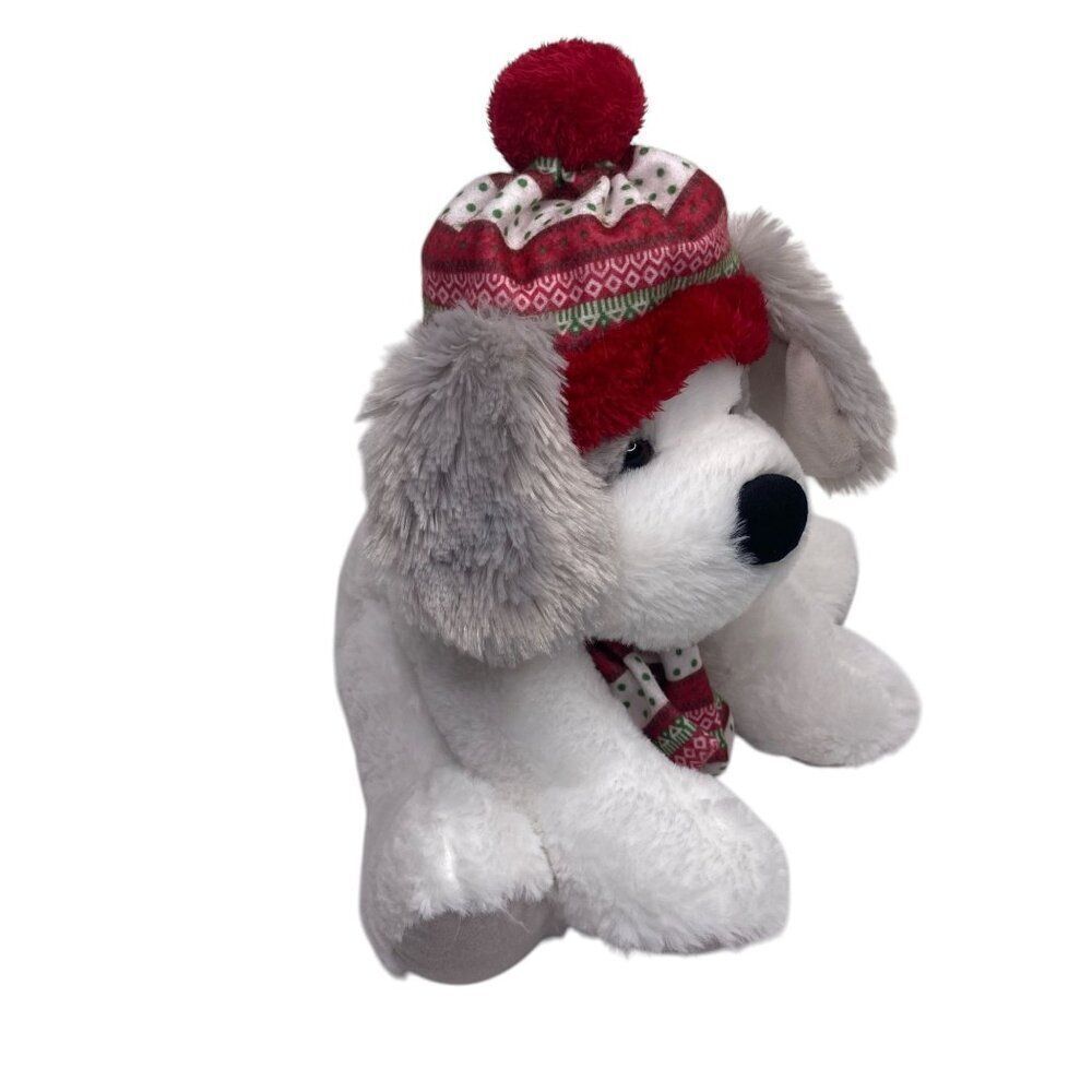 Hugfun International Christmas Soft Plush Dog Hat And Scarf Adorable 13” - Picture 2 of 5